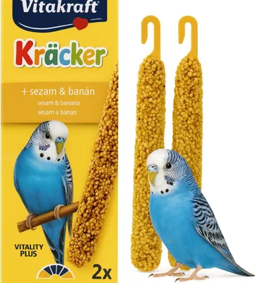 Zdjęcie produktu dla Vitakraft Premium Kracker Sezam & Banan - kolby dla papużki falistej 2 szt (60 g)