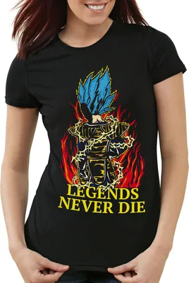 Produktbild von Legends Never Die - Vegeta Blue God Modus Damen T-Shirt, Farbe:Schwarz, Größe:M