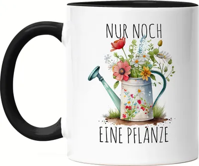 Produktbild von Nur noch eine Pflanze Tasse Schwarz Gärtnerin Pflanzenliebhaber Garten Ruft Oma Mama Hobbygärtnerin