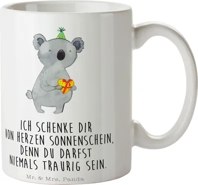 Produktbild von Mr. & Mrs. Panda Kaffeetasse Koala Geschenk - Weiß - Tasse, cappuccinotasse, Geburtstag, Becher, Kaffeebecher, Party, schöne