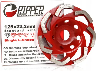 Obrázek produktu pro RIPPER Kotouč brusný diamantový na beton 125 mm, 22,2 mm SINGLE-L M90901