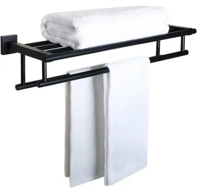 Produktbild von Handtuchhalter Bad Schwarz Edelstahl Doppelt 60cm Wandmontage SUS 304