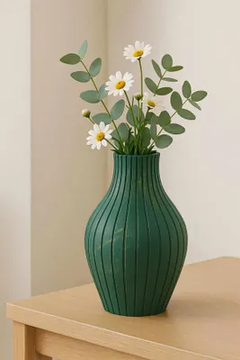Produktbild von Evila Originals, Handbemalter Dekorationstopf aus Keramik, 13 cm Durchmesser, 23 cm hoch, Grüntöne | Perfekt für stilvolle Wohnräume, einzigartiges Design für jeden Raum.