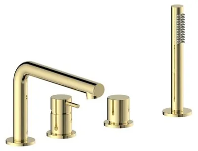 Produktbild von Herzbach SIRO PVD GOLD Vierloch-Wannenarmatur mit Auslauf Gold