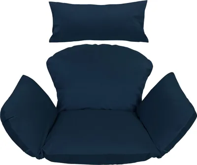 Produktbild von Hängesessel Kissen, Polster, Auflage für Polyrattan Rattan Indoor Hängeschaukel Hängekorb Schaukel Korb Rückenkissen Navy Blue Dunkelblau [114]