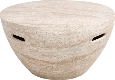 Produktbild von BELIANI Couchtisch Beige Travertinoptik Steinoptik Rund Modernes Design Indoor Outdoor Wohnzimmer Couchtisch Kaffeetisch Loungetisch