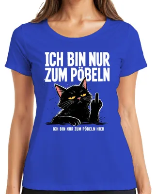 Obrázok produktu pre Toto je len tričko s nápisom "Čierna mačka, prostredník, sarkazmus" v modrej farbe, veľkosť M