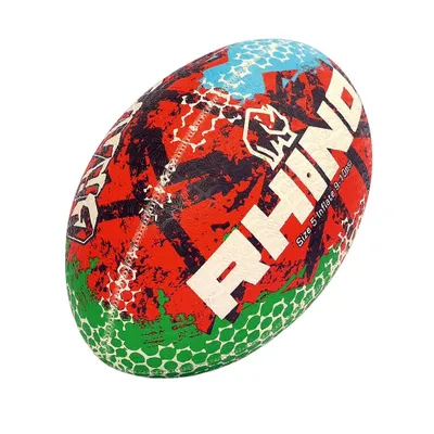 Produktbild von Rhino - Rugby-Ball Graffiti RD3117 (5) (Rot/Blau/Grün)