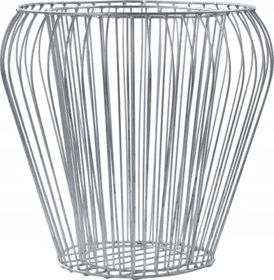 Image de KADAX Gabion en acier galvanisé "Lazer", pot de gabion, panier rond en fil de fer, panier pour plantes, pot de fleurs, argent, 25 cm