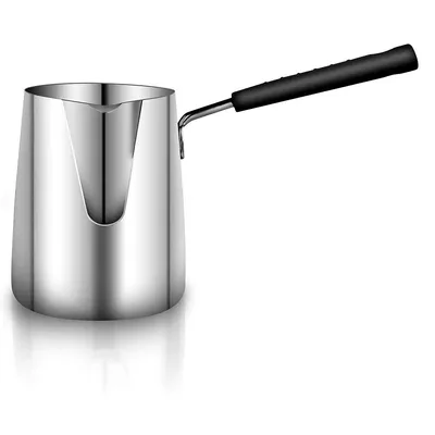 Produktbild von 600ml Multifunktionale Milchkanne, Edelstahl Milchkännchen, Tropfsicher, Kaffeekocher Mokkakanne Espressokocher, Latte Art & Schokolade