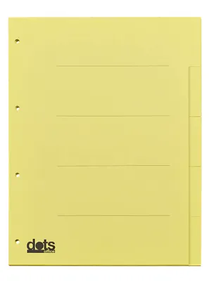 Immagine prodotto di dots 844205-4032-03 5x Ordnerregister DIN A4 Vollformat blanko gelb