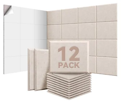 Obrázok produktu pre Balenie 12 akustických panelov, samolepiacich, rozmerov 30 x 40 x 0,9 cm