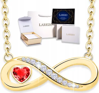 Image de Collier en or avec cœur infini en rubis et zircone, pendentif amour, argent 925