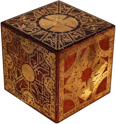 Produktbild von Hellraiser Inferno Lament Box Sammlerstück ca. 8x8cm Rotholz Nickelintarsien mit Ständer offiziell lizenziert