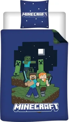 Produktbild von Minecraft Gamer Creeper Kinder Bettwäsche 2tlg. Set 135-140x200 65x65