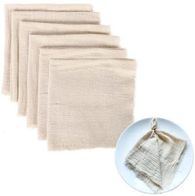 6er-Set Stoffservietten aus Baumwolle, beige, 42x42 cm
