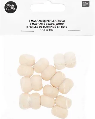 Zdjęcie produktu dla 8 podwójnych okrągłych koralików - naturalne drewno - 22 mm