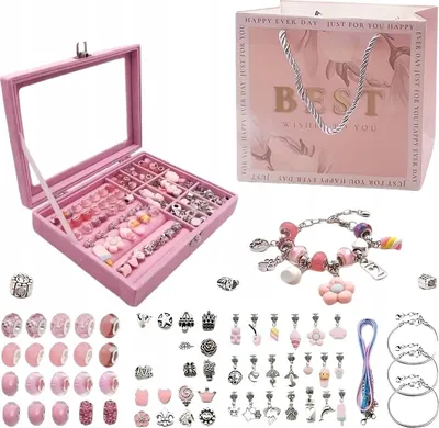 Produktbild von Zestaw Do Tworzenia Biżuterii Bransoletki Z Charms - Elegancki Organizer
