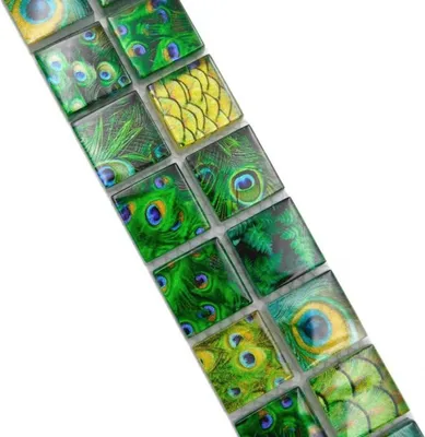 Produktbild von Bordüre Borde Mosaik grün glänzend Wildelifeoptik Mosaikfliese Küchenwand Fliesenspiegel Bad Duschwand MOS68BOR-WL84_f