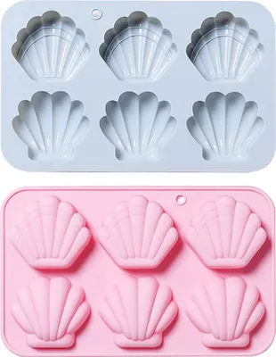 Produktbild von CANDeal Madeleines-Backblech, Set Mit 2 Madeleine-Backblechen, Madeleine-Backform, Nicht Klebende Silikon-Madeleine-Form, 6-Loch-Kuchenform Für Kuchen/Schokolade/Süßigkeiten/Kekse