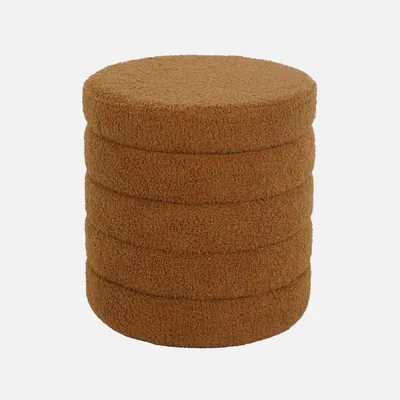 Produktbild von sweeek - Hocker mit Stauraum und Bouclé-Bezug - Rostfarben
