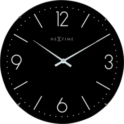 Image de NeXtime - 3157ZW - Horloge Murale - 35cm - noir - Basic Dome