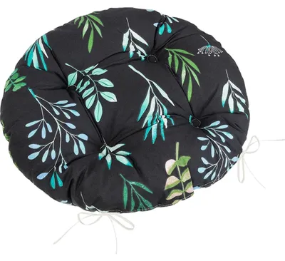 Produktbild von Sitzkissen Adele gesteppt rund - Durchmesser 40 cm - Schwarz