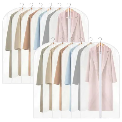 Produktbild von Kleidersäcke 12 Stück 60 x 120 cm Peva transparent mit Reißverschluss