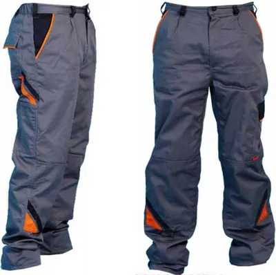 Immagine prodotto di Pantaloni da lavoro grigi professionali con rinforzi e cuciture triple, taglia 54