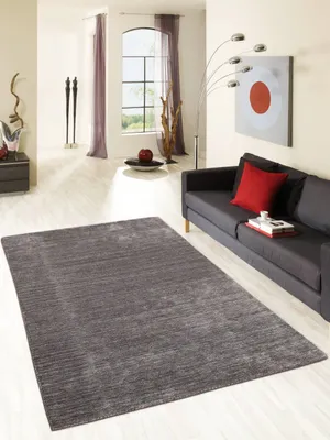Produktbild von Teppich TALIN | Farbe: Grau-Rot; Größe: 250 x 350 cm | strapazierfähig und leicht zu reinigen | Wohnzimmer | Schlafzimmer