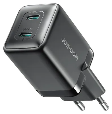 Produktbild von Joyroom Dual USB-C GaN Ladegerät 45W - Schwarz