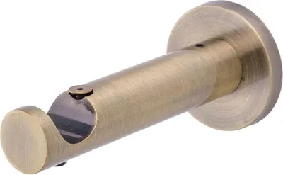 Produktbild von MDEKOR Wandträger 1-läufig Antik Gold P Wandhalter mit Metallmontageplatte für Gardinenstange 19 mm