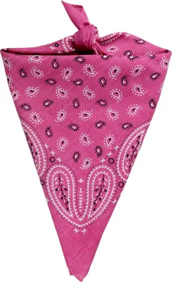 Produktbild von Bandana Tuch Paisley Muster 04 pink weiß quadratisches Kopftuch