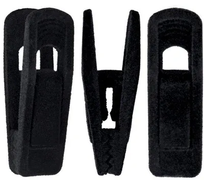 Productafbeelding van Ibenzoa® 20-delige set kleding- en accessoireclips voor smalle fluwelen kledinghangers, zwart, PP met fluwelen coating, 7 x 2,2 x 2,2 cm, antislip