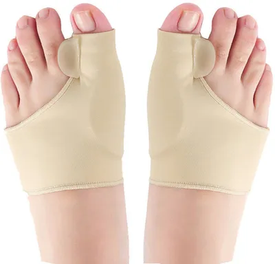 Produktbild von Go Go Gadget – Zehenspreizer – großer Zeh – Hallux-Valgus-Schutz – bequemer zu tragende Schuhe – 1 Paar (2 Stück) – Beige