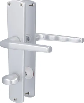 Produktbild von Alpertec WC-Langschildgarnitur Phil Aluminium F1 silber abgerundet