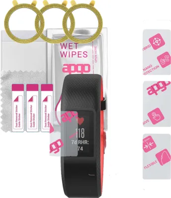 Produktbild von apgo 3 Stück Schutzglas, klar, kompatibel mit Garmin Vivosport Smartwatch, Hybrid 8H, Ersatz für Hartglas, Displayschutzglas, Bildschirmschutz, Displayschutz, kratzfest