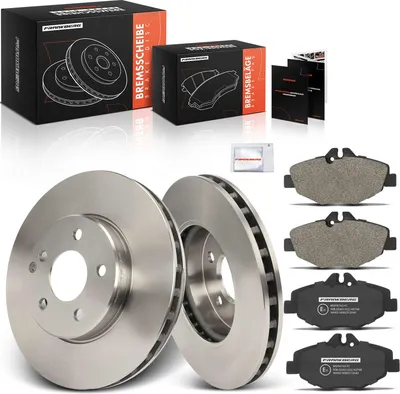 Obrázok produktu pre Frankberg 2x brzdové kotúče 4x brzdové doštičky predná náprava pre Mercedes-Benz triedy E W211 VF211 S211