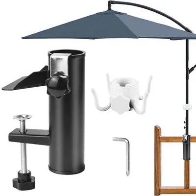 Produktbild von Famanu Parasolhalter für Balkon - Ständer für Geländer und Tische