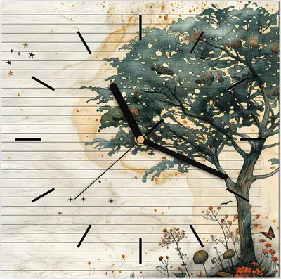 Produktbild von Wanduhr aus Glas mit Motiv Natur Notizblock- 30 x 30 cm - inkl. Aufhängesystem