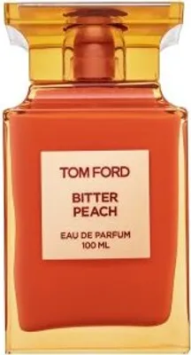 A bottle of Tom Ford Bitter Peach Eau de Parfum.