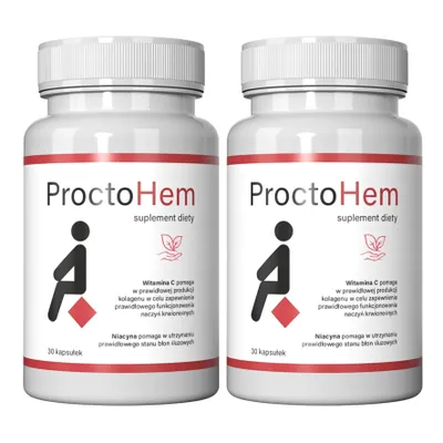 Obrázek produktu pro 2x ProctoHem - úleva od hemoroidů cévní podpora 30 kapslí