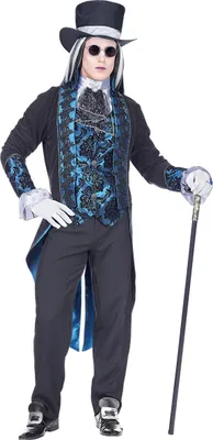 Imagen del producto de Disfraces de vampiro, estilo victoriano, para Halloween, color azul y negro, talla M
