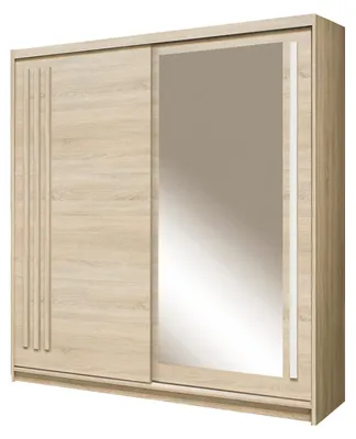 Produktbild von EFFECT Schwebetürenschrank 200 cm mit Spiegel, Sonoma/Andersen