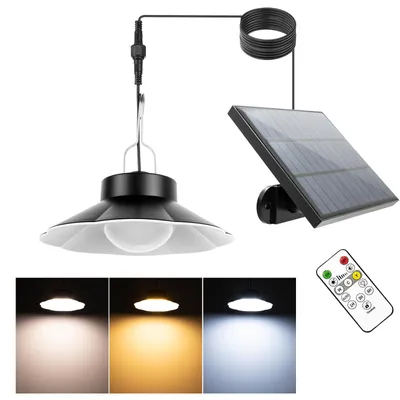Solar-Hängelampe, wasserdicht, 3 Farben, mit Fernbedienung