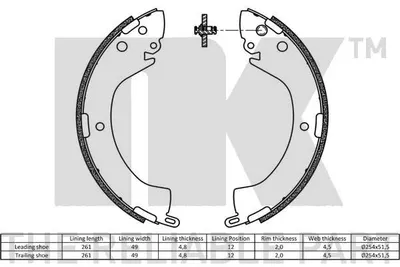 Produktbild von Bremsbackensatz Hinten 2730606