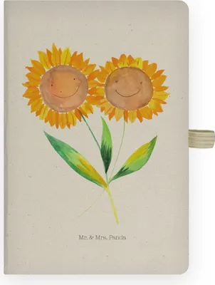 Produktbild von Mr. & Mrs. Panda Tagebuch Blume Sonnenblume - Transparent - Geschenk, Journal, Sonnenblumen, Garten, Zusammen, a4 notizbuch, Lieblingsmensch, Notizheft, Adressbuch
