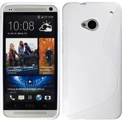 Produktbild von PhoneNatic Case kompatibel mit HTC One - weiß Silikon Hülle S-Style + 2 Schutzfolien