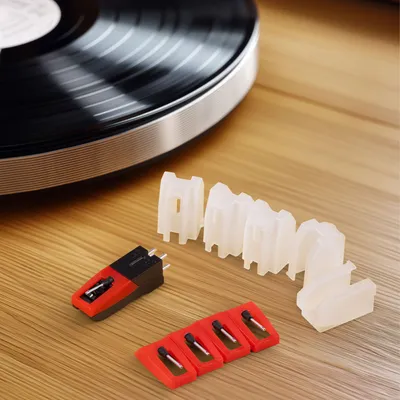 Produktbild von Navaris Plattenspieler Nadel Set - 5er Pack - Premium Material für ausgezeichnete Klangqualität + 1 Tonabnehmer - Nadeln für Schallplattenspieler -