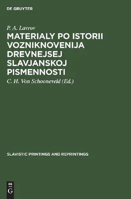 Produktbild von Materialy po istorii vozniknovenija drevnejsej slavjanskoj pismennosti